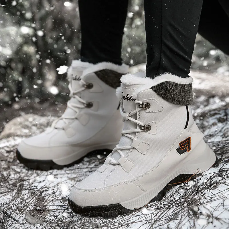 Warm Snowboard Boots Waterproof Non-slip Shoes Fur Autumn Winter New Snowboarding Boots Women Waterproof Shock