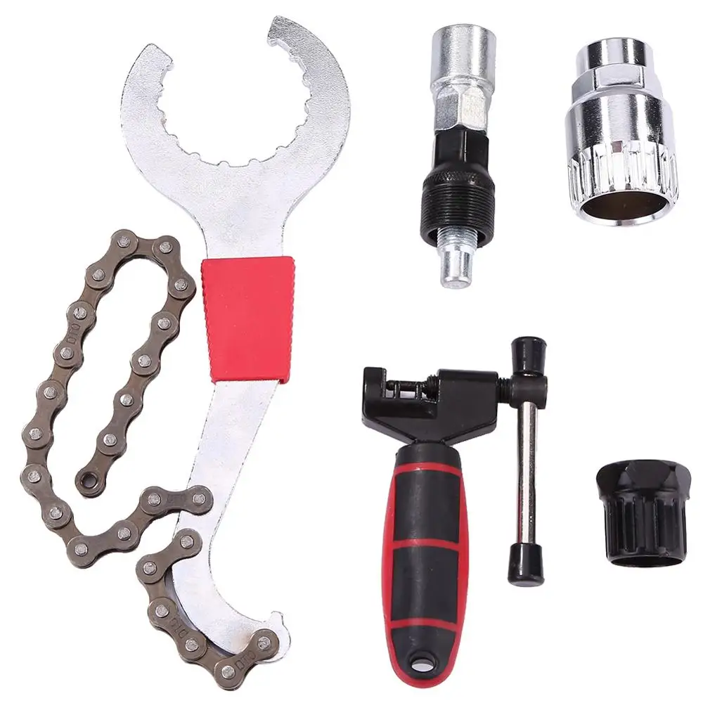 Наборы инструментов для ремонта велосипеда, резак цепи горного велосипеда/съемник цепи/съемник кронштейна/съемник свободного хода/съемник для снятия кривошипа - Цвет: 5pcs Hook Wrench set