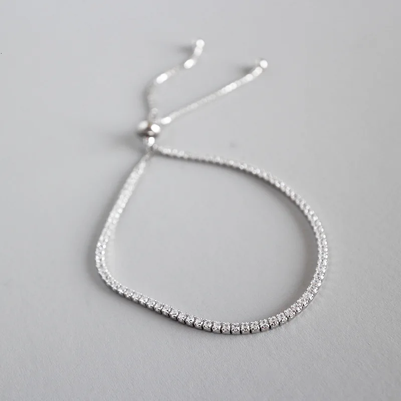 Platinum color S'STEEL женские браслеты из стерлингового серебра 925 пробы, браслеты с цирконием, женские браслеты, ювелирные изделия - Цвет камня: Platinum color