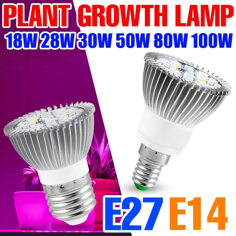 Full Spectrum E27 Plant LED Grow Lamp E14 220V Fito Lamps Greenhouse Lighting 18W 28W 30W 50W 80W 100W Phyto Flower Seeds Bulbs led grow light,grow light,led bulb lamp