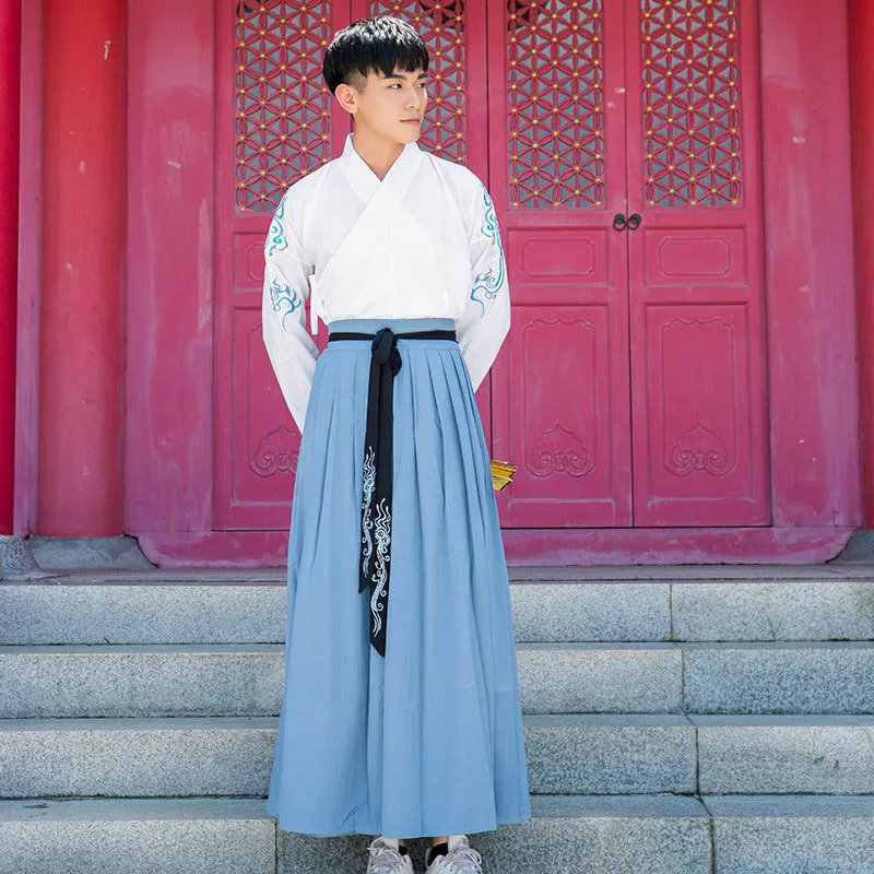 Народные танцевальные костюмы Hanfu костюм Хана династии мужская одежда старинная Китайская одежда женское китайское платье Тан - Цвет: S21 Men Set