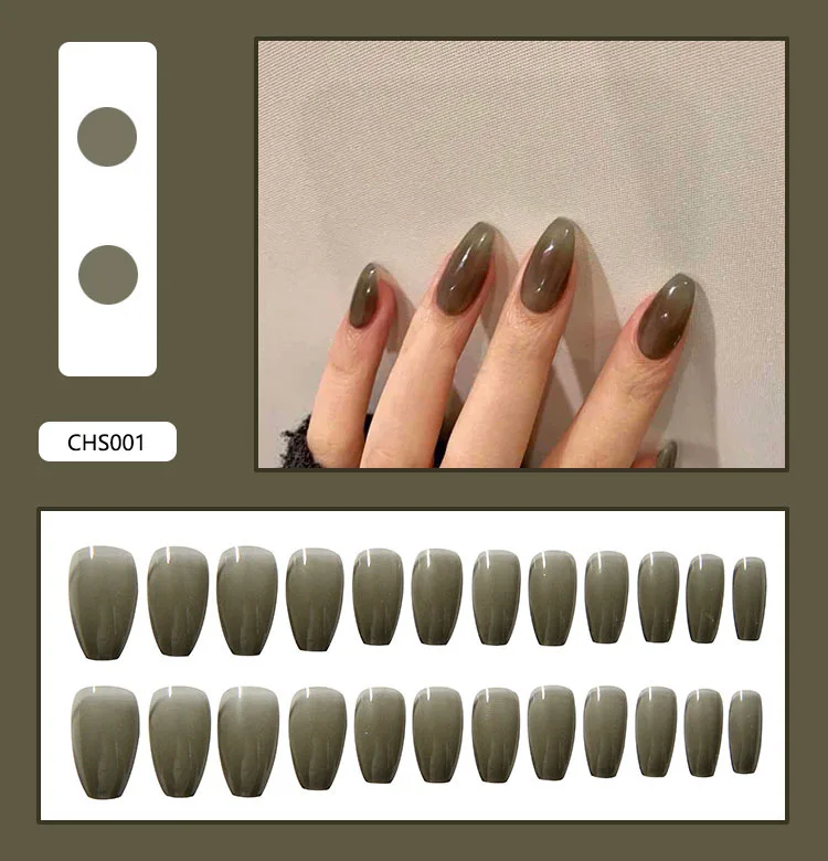 

24pcs False Nail with Glue Pure Color Artificial Nail Tips Fake Nail Press on Finger Nails Full Cover Fake Nails Nail Art Salon