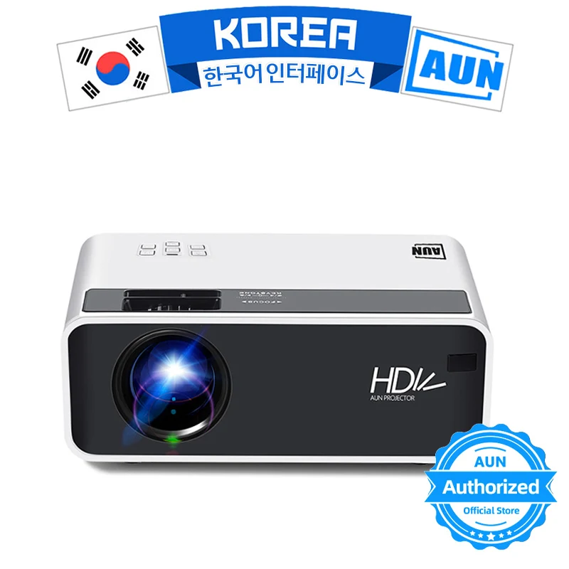 Top Buy 2mXZh AUN mini projecteur LED D60, résolution 1280x720 P, cinéma maison Portable, prise en charge 3D, Android WIFI D60S en option
