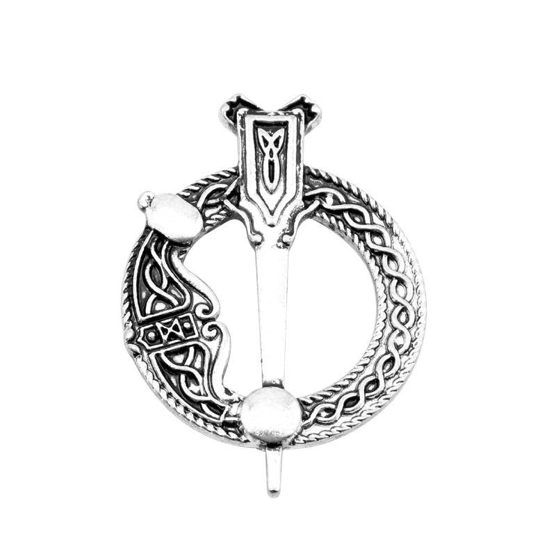 Dongsheng Jewelry Для мужчин Для женщин Викинг норвежский Outlander брошь расторопши кельтский килт Pin брошь в виде шотландской национальной Брошь В Виде Цветка - Окраска металла: silver