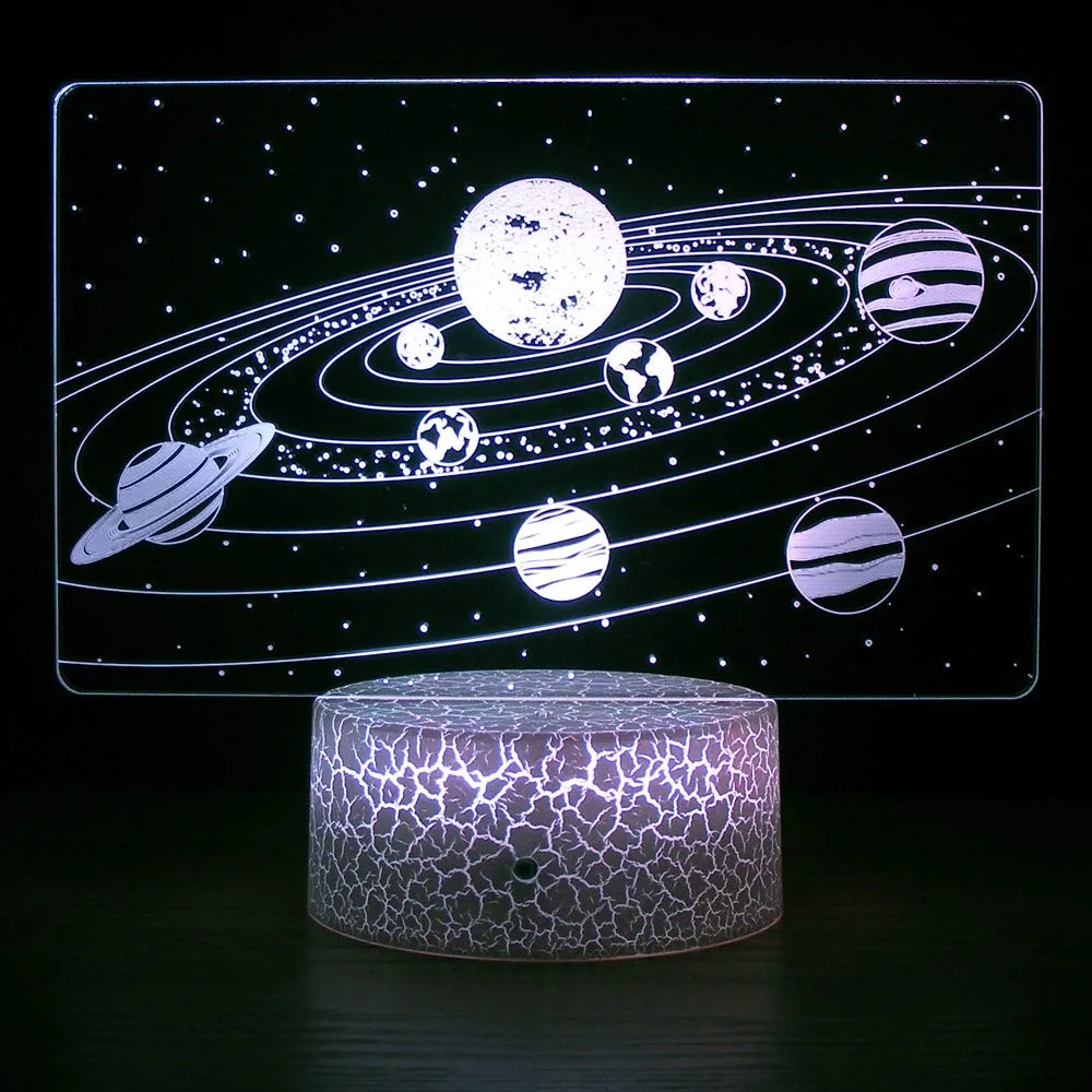 

3D Universe Space Night Lights Solar System 3D Optical Illusion Lamp Indoor Decortation Lighting Lover Kids Gifts Lampe 7 Colors