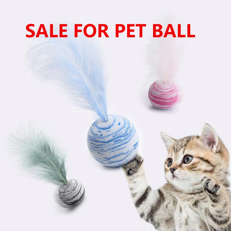 SALE!!! Delicate Cat Toy Star Ball Plus Feather EVA Material Light Foam Ball Throwing Funny Interactive Plush Toy Pet Products