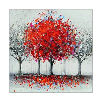 

CSS 100% Full DIY 5D Diamond Painting Red Tree Cross Stitch Diamond Embroidery Patterns rhinestones Diamond
