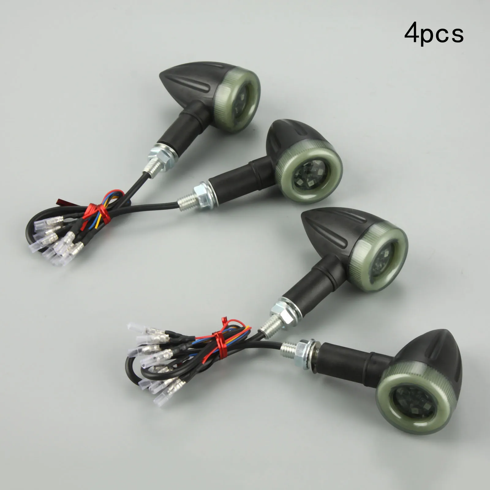 Mgoodoo 4Pcs Universal Motorcycle Turn Signal Light 12V Super Bright Bulbs For Motorbike Off Road Indicator M8 Bolt |