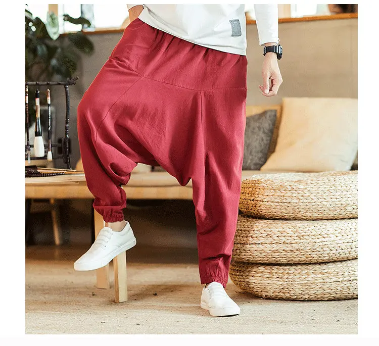 Harem Pants Men Solid Loose Casual Mens Korean Style Cotton Plus Size Sweatpants Hot Sale Male Trousers 2022 New business pants mens