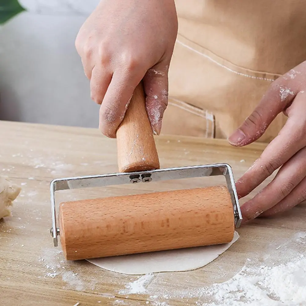 Wooden Rolling Pin, Hand Dough Roller for Pastry, Fondant, Cookie Dough, Chapati, Pasta, Bakery, Pizza Kitchen Tool