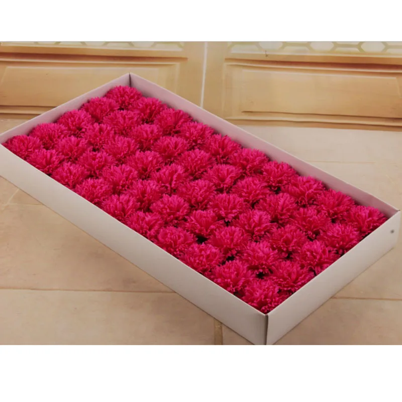 50PCS 1 box 1 шт. одинарная Гвоздика мыло цветы Моделирование Искусственный букет роз День матери подарок учительницы держа цветок - Цвет: 50PCS 1 box