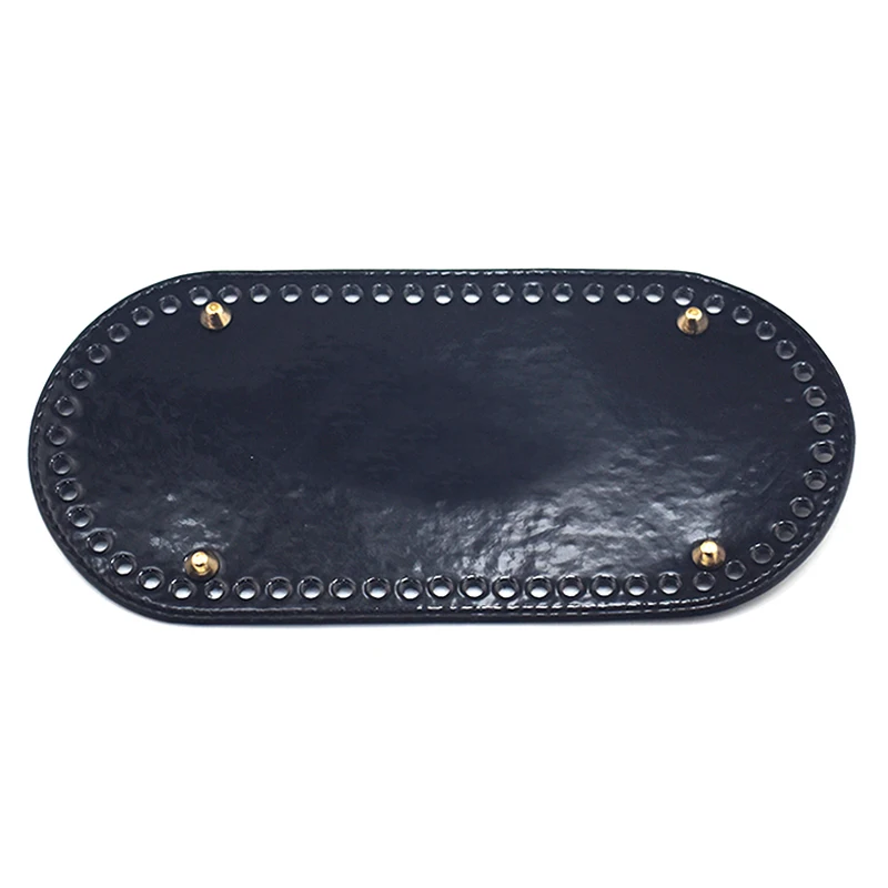 Black 25x12 см сумка с овальным дном с отверстиями Аксессуары для сумок DIY часть ПУ Глянцевая для сумки через плечо сумки-мессенджеры - Цвет: Black