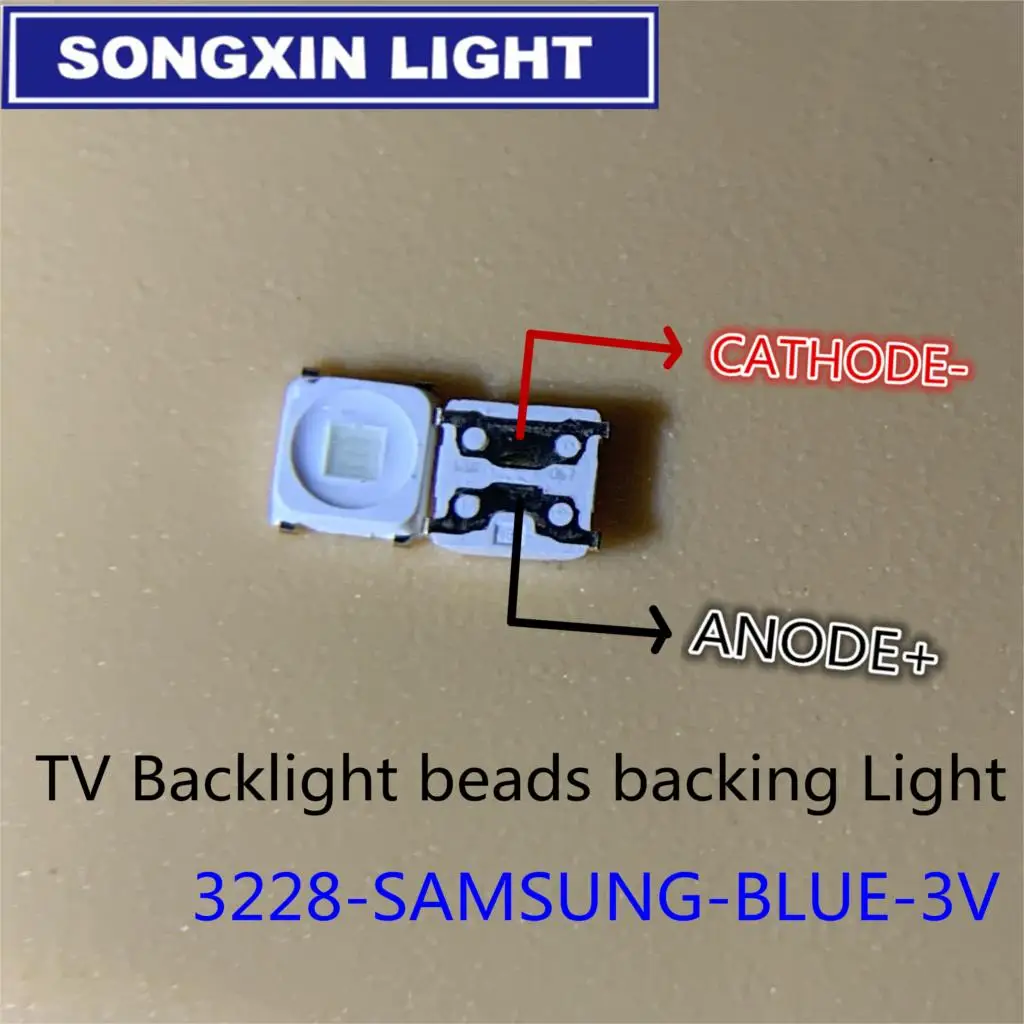 100 шт. специальный ремонт 3255 дюймов светодиодный ЖК-Телевизор с подсветкой SMD 2828 светодиодный светильник 3 в специальный 2828 для SAMSUNG - Цвет: TV-Blue-3V
