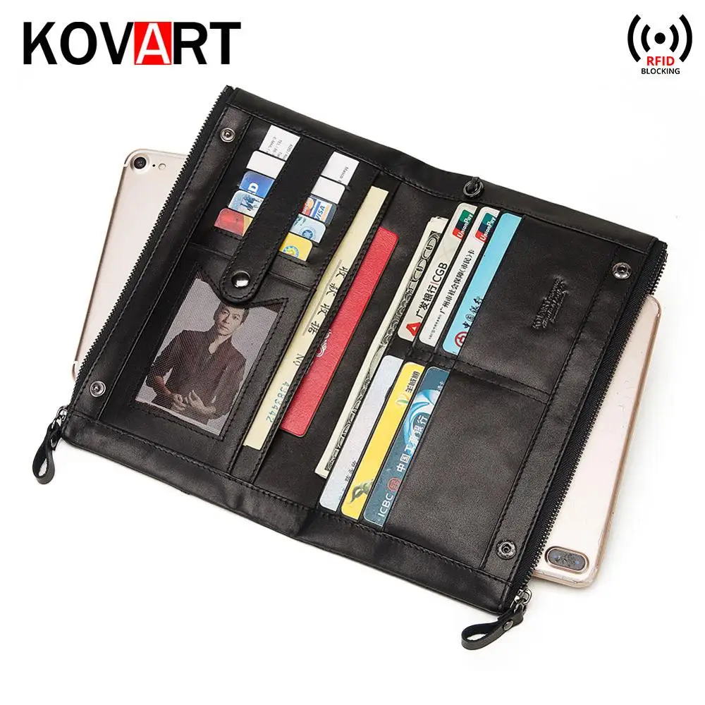 

High Quality Men's Wallets Vintage Long Wallet Genuine Leather Wallet Men Male Purse Card Case Cash Holder carteira feminina