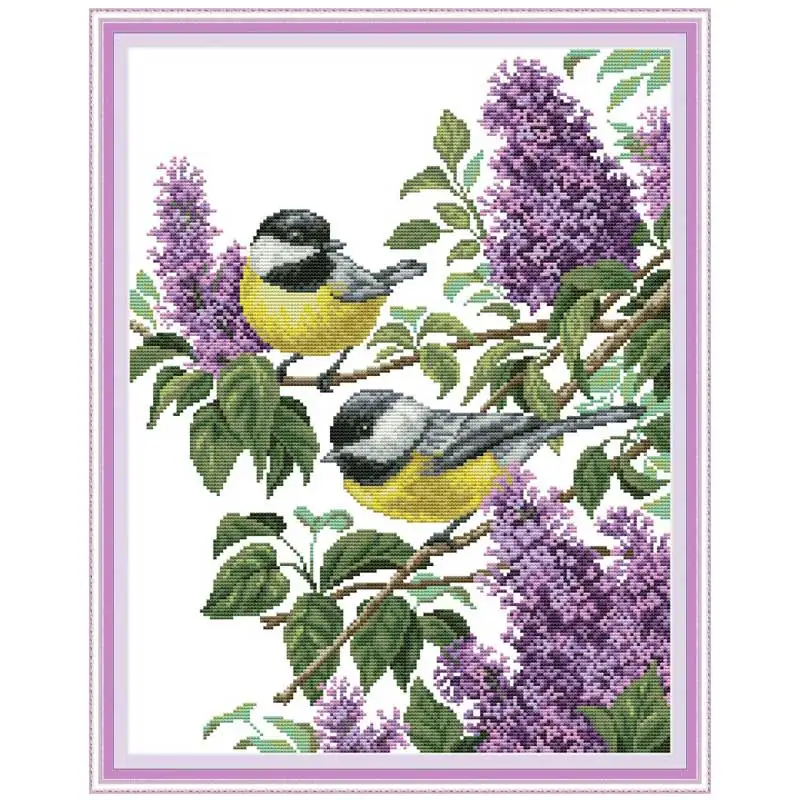 

Two birds painting counted printed on the canvas DMC 11CT 14CT DIY kit Cross Stitch embroidery needlework Sets home decor