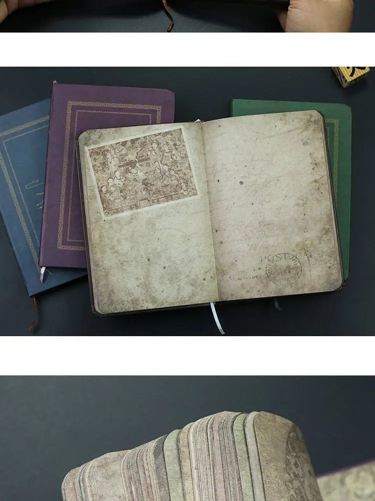 Retro creative student diary book Dunhuang illustration notebook full-color page hand ledger notepad notebook planner  journal