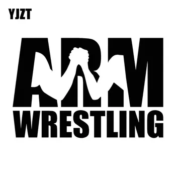 

YJZT 17M*11.2CM Arm Wrestling Muscle Fitness Gym Decoration Vinyl Car Accessories Stickers Decals Black/Silver C31-0157