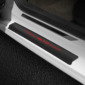 

4PCS Car Door Sill Scuff Plate Carbon Fiber Protector Stickers For Suzuki Alto Auto Door Entry Welcome Pedal Guards Accessories