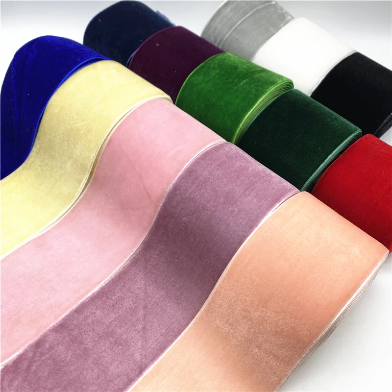 2yards/Lot 50mm Velvet Ribbon Handmade Wedding Party Decoration Ribbon For Gift Wrapping DIY Hair Bowknot Sewing Fabric
