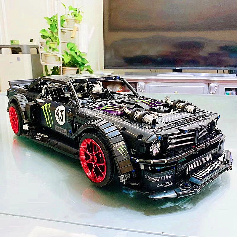 Technic серия Гоночная машина 1965 Ford Mustang Hoonicorn Гоночная машина Technic MOC-22970 FIT 20102 строительные блоки