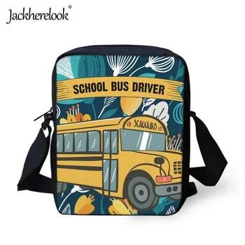 

Jackherelook Back To School 2019 Fashion School Shoulder Bags Small Messenger Bags 3D Yellow Bus Printing For Girls Boys