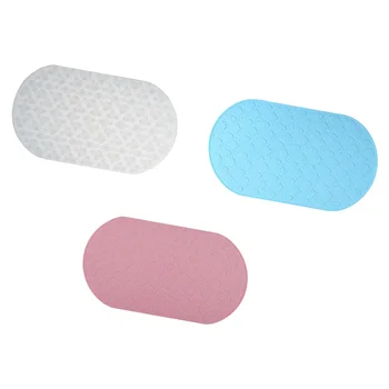 

3Pcs Silicone Mat Non Slip Bathroom Floor Mat Anti-skid Bathtub Shower Pad Cartoon Fish Pattern Sucker Door Mat (Sky-blue Pink T