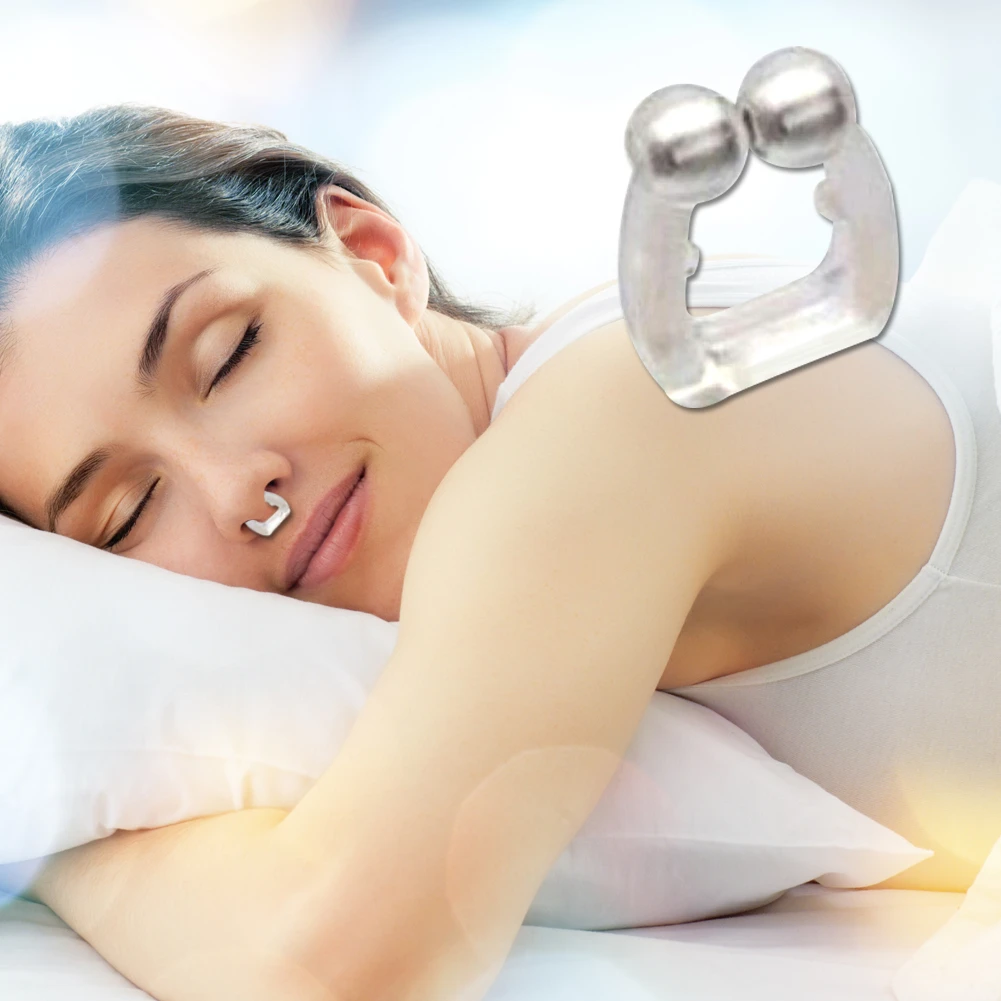 

2 Pcs Silicone Unisex Stop Snoring Anti Snore Free Sleep Magnetic Nose Clip Night Sleeping Aid Tools