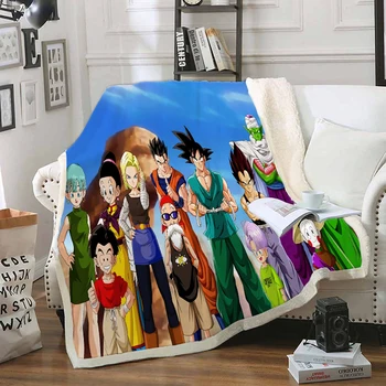 

Dragon Ball Z Blanket 3D Super Saia Print Sherpa Blanket on Bed Kids Girl Flower Home Textiles Dreamlike Style 15