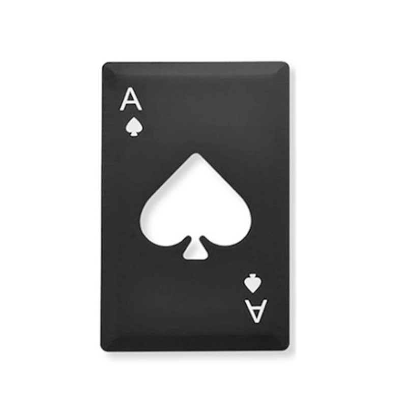 Poker Card Beer Bottle Opener Playing Card Ace Of Spades Stainless Steel Bar Throwing Cutting Casino Bottle Opener Wallet New