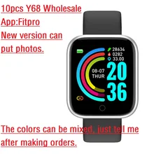 

10 pcs Y68 Smart Watch 1.44 inch Sports Waterproof Music Control Blood Pressure Fitness Tracker HeartRate Monitor SmartWatch