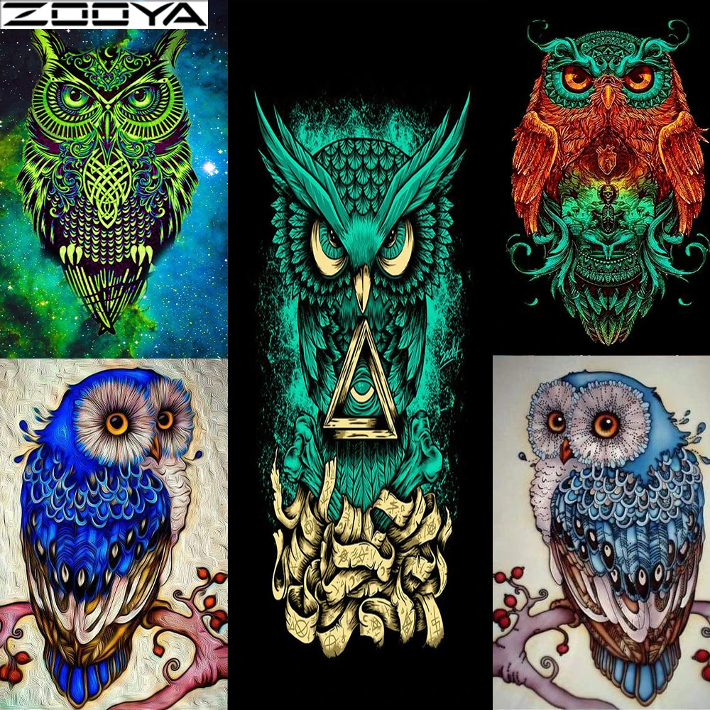 

ZOOYA Diamond Painting Full Square New Arrival Animals Diamond Embroidery Sale Owl Pictures With Rhinestone Home Decoration sale