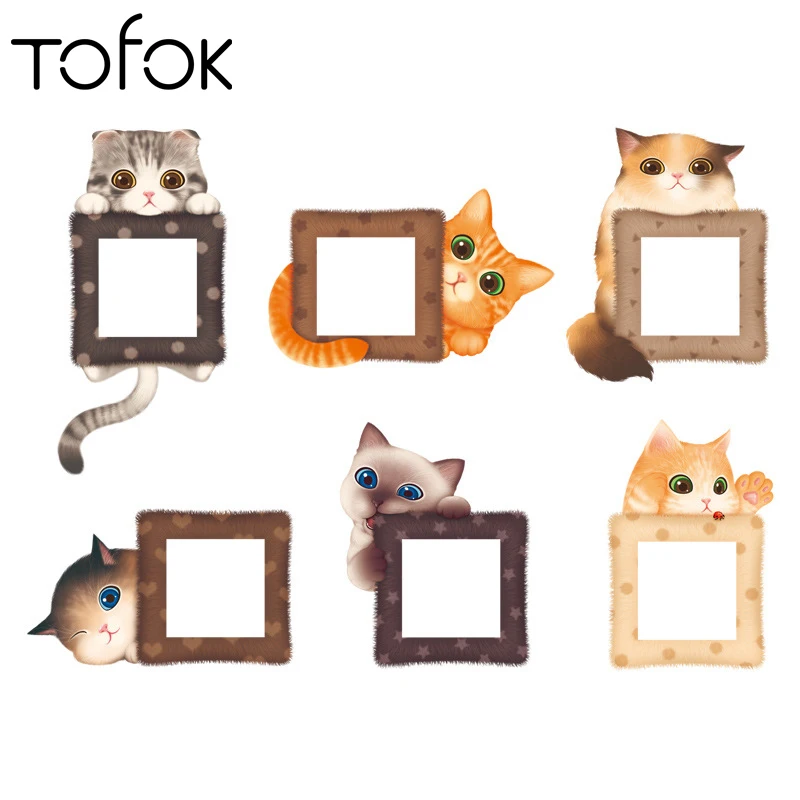 home decals kit lovely playing cats animals wall stickers kids room decoration