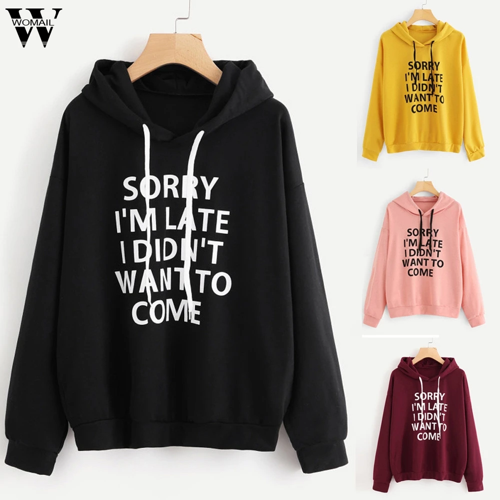

Womail Women Sweatshirt Women O-Neck Hoodie Jumper Long Sleeve Letter Print Sweatshirt Pullover Women's Sweatshirt S-XL