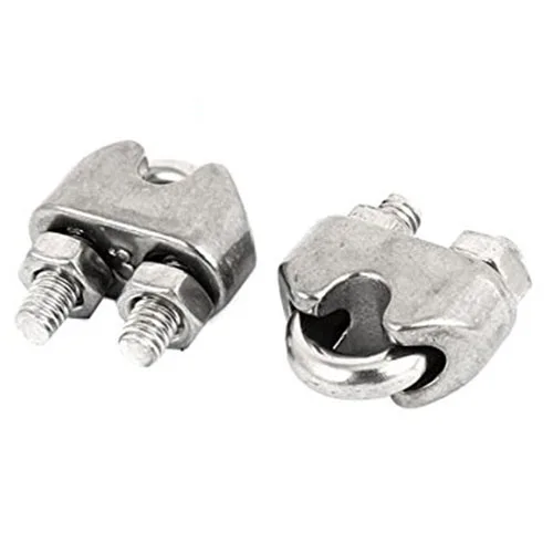 

Hot New 10 Pcs Male Thread 5mm Wire Rope Clip Cable Clamp Fastener