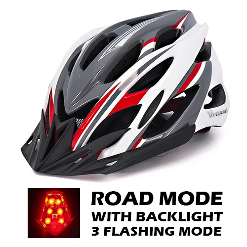 Victgoal велосипедный шлем светодиодный спортивный Велоспорт мужские очки MTB велосипедный шлем мужские UV400 Солнцезащитные очки горная дорога шлемы для велосипеда - Цвет: GreyWhite helmet