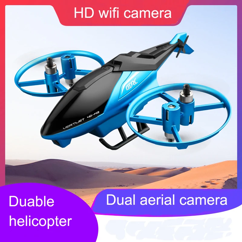 신제품 4.5CH 2.4G RC 헬리콥터 HD 듀얼 카메라 낙하 방지 거리 150m 스턴트 롤 원격 제어 비행기 공중 드론, 원격 조종 헬리콥터 드론