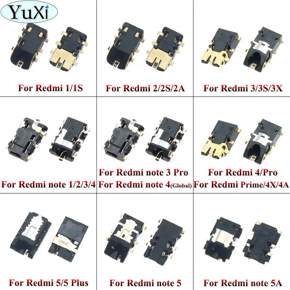 YuXi разъем для наушников, головной гарнитуры аудио flex для Xiaomi Redmi 2 2A 2S 3 3S 3X1 1S 4 4X 4A чехлы для айфонов 5 5 Plus Note 2 3 4 5 5A рro рrime