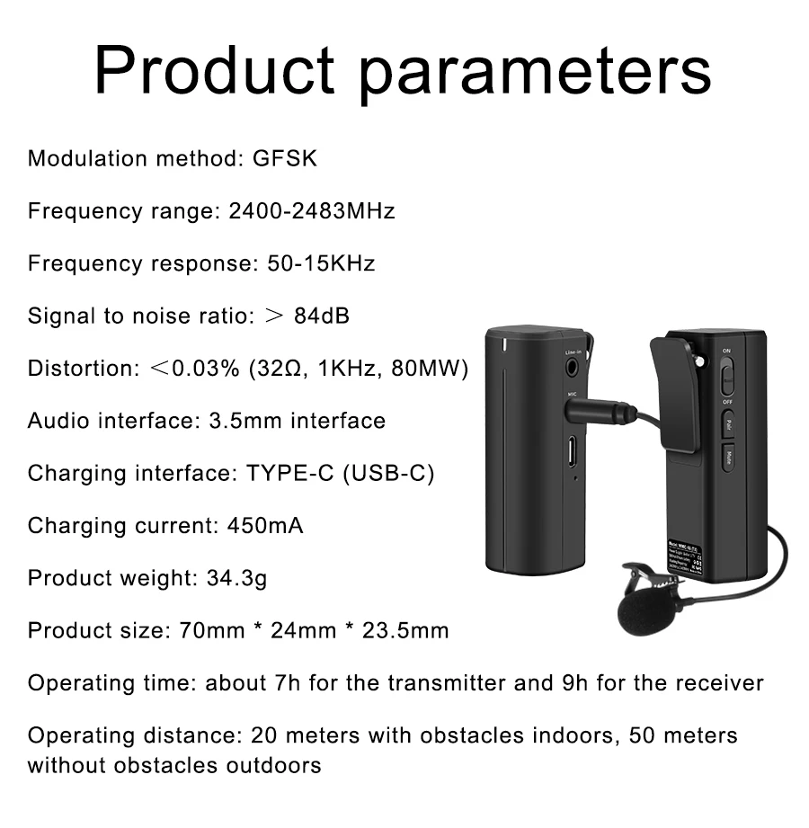 wireless headphones with mic MAMEN 2.4G Mini Wireless Microphone System Real-time Monitoring Lavalier Microphone for Smartphone Camera Vlog Interview Record mic