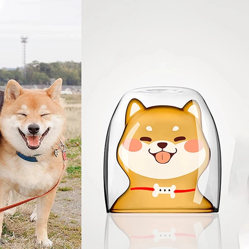Kinderen Gift Leuke Shiba Inu Glas Hittebestendig Dubbele Laag Glas Cup Borosilicate 180ml Melk Leuke Huisdier Tumbler Drinkware Transparant Aliexpress