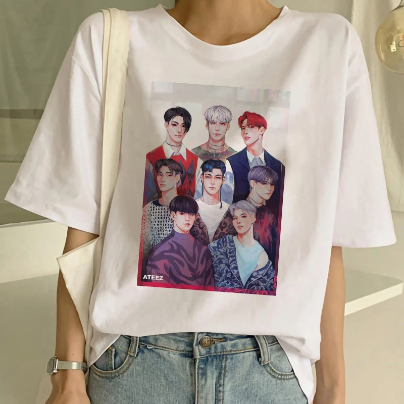Ateez Kpop Male Group Vintage Harajuku Korean Style T Shirt Aesthetic Clothes Summer Women Short Sleeve Kawaii E Girl Gothic Top Aliexpress