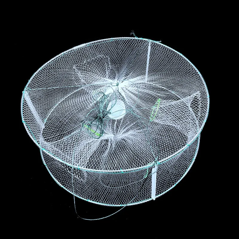 K8356 маленькие круглые раза нейлоновая рыболовная сеть белая клетка-ловушка сети для креветок, ручная работа, 3/4/5/8 отверстий сеть-ловушка 6 размеров Bold рот рыболовные снасти