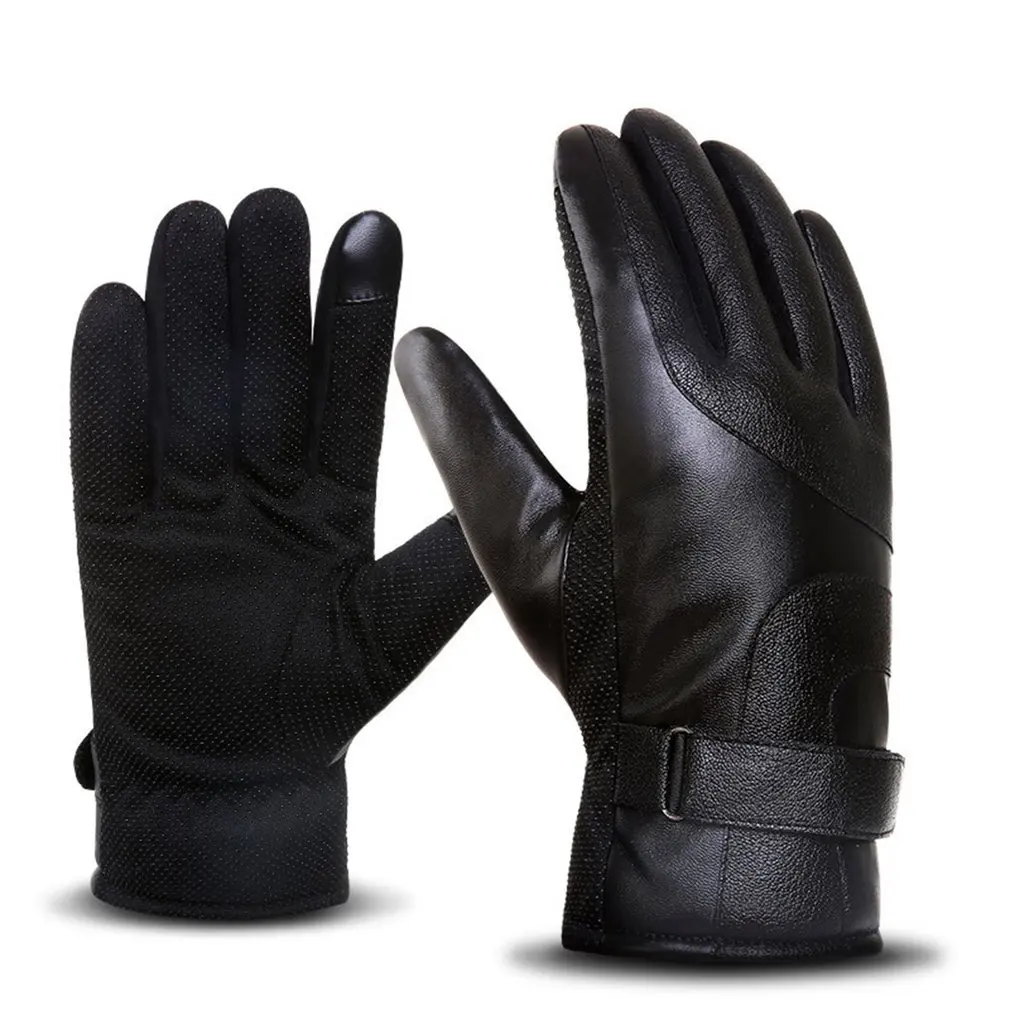 Waterproof Men PU Ski Gloves Wind-proof Thermal Touch Screen Outdoor Sport Cycling Snowboard Gloves