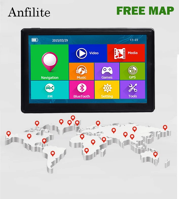 

GPS navigator 7 inch car GPS navigation MTK 800MHz RAM 256M ROM 8G HD 800*480 navigation system new maps support drop shipping