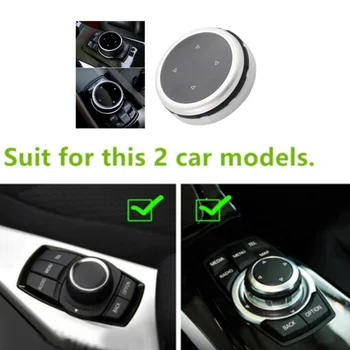 

With adhesive base Multimedia Knob Cover Car Interior decoration Silver