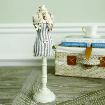 

Rural cotton fabric blue model Jewelry Stand mannequin body Necklace Display Holder Ring storage jewelry rack 1pc D188