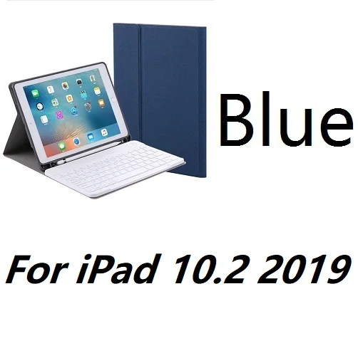 Ультра тонкий чехол для смарт-телефона bluetooth клавиатура чехол с карандаш держатель для iPad 9,7 Air 12 10,5 Air 3 10,5 iPad 10,2 - Цвет: For iPad10.2 Blue