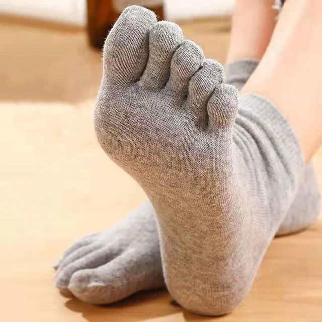 6 Pairs different colous Men Ankle Socks Five Finger Toe Cotton