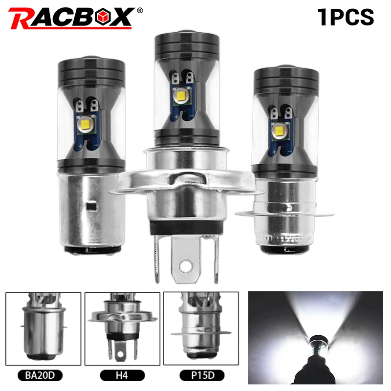 

1pc H4 H6 P15D BA20D mini Led Motorcycle Headlight Bulb 1200LM Hi/Low Beam 6000K white super Bright DRL car motorcycles 12V 24V