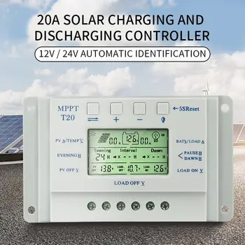 

LCD Display 20A MPPT 12V/24V Solar Panel Battery Regulator Charge Controller without Any Logo On Surface T10 T20 LCD Wholesales^