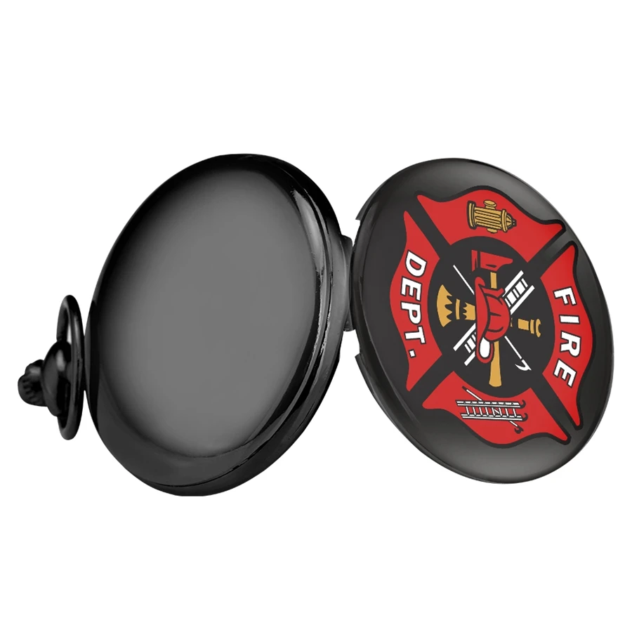 Top Brand Red Fire Fighter Quartz Pocket Watches Punk Black Firefighter Pocket Watches Unisex Gift Necklace Watch for Men Womens 2020 2021 (4)